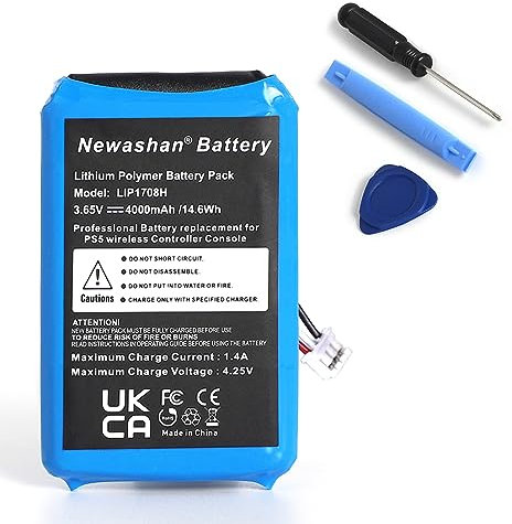 NEWASHAN - Batería de 3,65 V 4000 mAh compatible con Sony PS5 Playstation 5 Mando inalámbrico DualSense Controller LIP1708 CFI-ZCT1W CFI-ZCT1J recargable Li-ION Lipo pilas con herramientas de