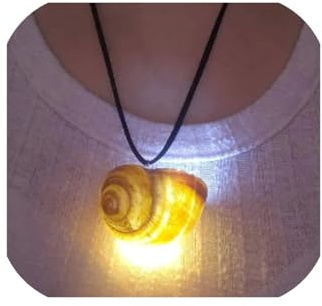 Iutymu Sea Snail Shell Cosplay Costume Necklace Natural Conch Shell Glowing Necklace (Multicolored)