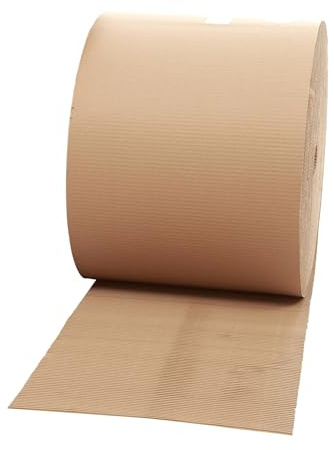 300mm x 75m Corrugated Cardboard Roll | Corrugated Paper Rolls for Wrapping, Large Cardboard Sheets for Packing & Shipping | Strong Paper for Protection (1 Roll)