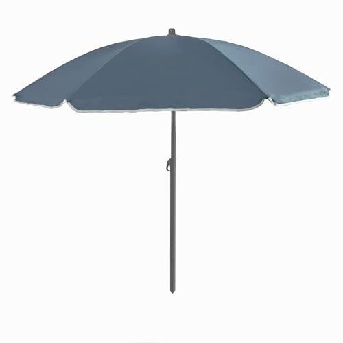 Out There! 2.4m Grey Garden Parasol Umbrella Sun Shelter with Adjustable Height Tilt Function and UPF40+ Protection