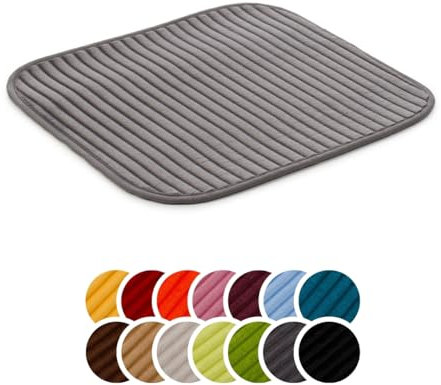 liebling Badteppich mit Anti-Rutsch-Beschichtung aus PVC Noppen, Cord-Optik, 100% Polyester, Serie Potsdam, 50 x 45 cm, 30 Grad waschbar, Fußbodenheizung geeignet, Farbe: anthrazit