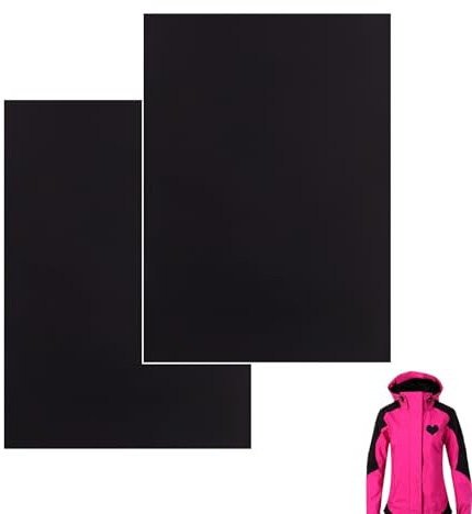 2 piezas Parches de Reparación de Nylon,Parches para ropa,Parche ropa termoadhesivo Parche Autoadhesivo,Parches de Reparación, Impermeables, Bolsos, Resistentes y Duraderos, Lavables, Color Negro