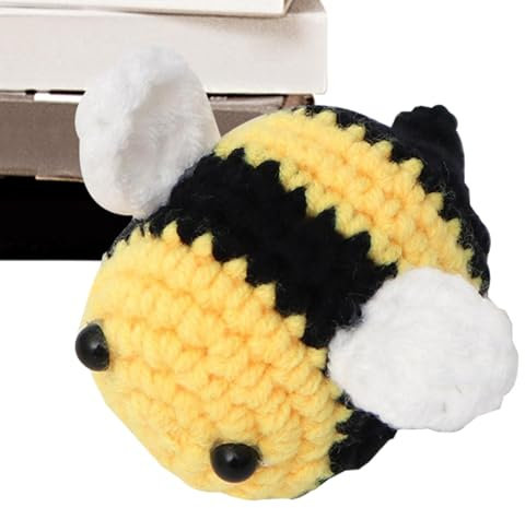 Gehäkelte Spielzeugtiere, Biene Stofftier - Gehäkeltes Cartoon-Spielzeug für Kinder,Lustiges Tierspielzeug, handgemachtes Häkelspielzeug für Kinderzimmer, Arbeit, Tisch, Schlafzimmer