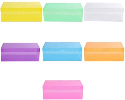 OFFSCH Set 7 Pezzi Scatole Porta Scarpe Impilabili Coperchio, Contenitori Plastica Trasparente Spessi 27,5x18x9,5 Cm Per Organizzazione Casa e Conservazione Scarpe