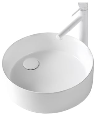 Lavabos de tocador Lavabo de baño cerámica moderno minimalista blanco redondo sobre encimera