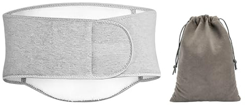 Ceinture de Soutien Lombaire avec 1 Sac De Rangement, Ceinture Protection Dorsale Chaud Hiver pour Homme Femme Vieux, Peluche Soutien Lombaire, Protégez Vos Reins, Protégez Votre Estomac, Gris
