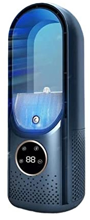 Stående fläktar, Bärbar luftkylare bladlös elektrisk fläkt 6 hastigheter tyst timer Luftkonditionering Kylfläkt Luftfuktare Konditioneringsfläkt(Blue)