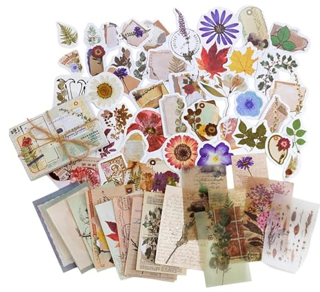 Vintage scrapbook-klistermärken, vintage estetiska klistermärken | dekorativa multifunktions-scrapbooking-klistermärken – 60 färgglada journal-dekorationer, estetiska klistermärken för