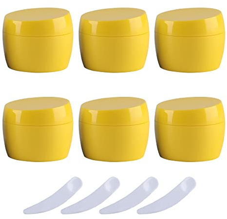 Kosmetikburkar, Förpackning om 6(Yellow)