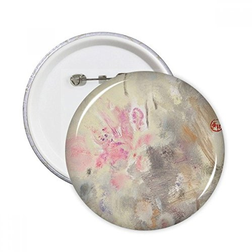 DIYthinker Février Lotus XJJ Peinture à l'huile Bouton rond Badge Pins Vêtements Décoration de cadeau Multicolore L