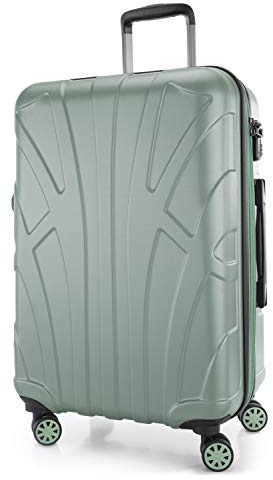 suitline - Hartschalen-Koffer Koffer Trolley Rollkoffer Reisekoffer, TSA, 66 cm, ca. 58 Liter, 100% ABS matt, Mint