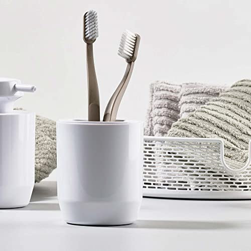 Zone Denmark Suii Zahnbürstenhalter, Zahnbürstenbecher fürs Badezimmer, Durchm. 7,8 cm, Höhe 9 cm, Taupe (Braun)