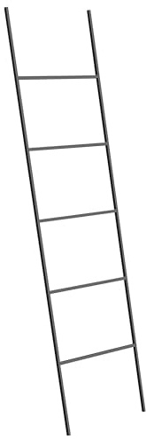 Toallero de Hierro Negro Mate 5 rieles Accesorio de baño Estante de Almacenamiento de Toallas de pie Escalera diseño Moderno Aribibi