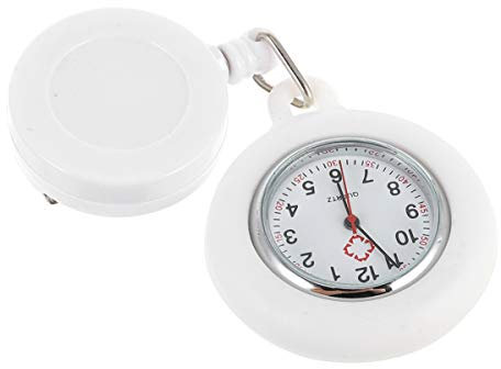 UKCOCO Uhr Taschenuhr Silikon Schwesternuhr Ansteckuhr Brosche Quarzuhr Krankenschwesteruhr Analoges Quarzwerk Pflegeuhr Fob Uhr Armbanduhr für Arzt Damen Herren