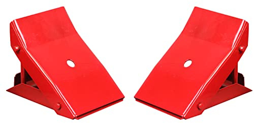 Big RED 2 Pack Steel Wheel Chock Foldable Tire Stop for Car,Trailer, TD5775