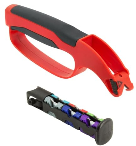 STI Affilatore Affilacoltelli Affilalame per Giardinaggio e Cucina Cesoie Forbici Scalpello Tagliaerba Coltello 7 Moduli per Lame a Singolo o Doppio Filo
