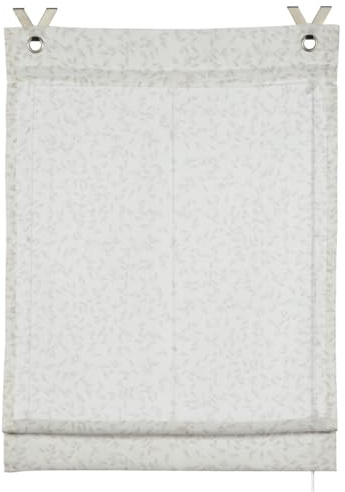 GARDINIA Estor Romano sin perforación, Cierre autoadherente, Opaco, translúcido, Zen Silence, Blanco arroz, 100 x 140 cm (an x al)
