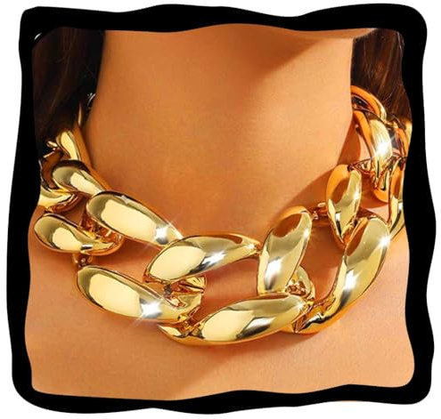 Fashband Collana girocollo grossa in oro cubano con catena alla moda gioielli da donna