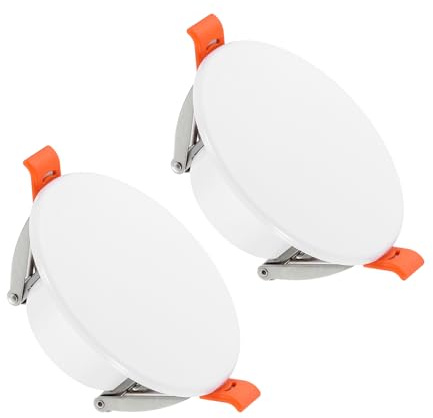 PATIKIL 94mm / 3.7 Diameter Spring Ceiling Hole Cover Plate, 2 Pack Downlight Hole Trim Wall Mount Decorative Cap Access Panel for 2-3.3 Round Ceiling and Wall Openings, White