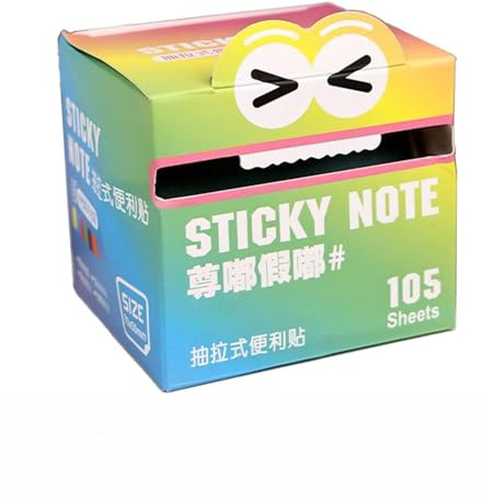Transparent Sticky Notes, Clear Notepad Self-Adhesive, Colour Pad, 105 Sheets/Roll of Pull-Out Colourful Pads, Removable Coloured, for Notebook,Reminders,Home,Office,School,Highlighting for Learners