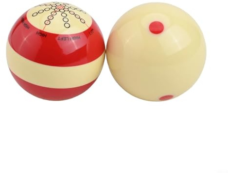 Yhenlovtt Set per allenamento con palla da biliardo 572 mm, palline da biliardo con puntini rossi, compatibili con stecche da biliardo americane, con tavoli standard
