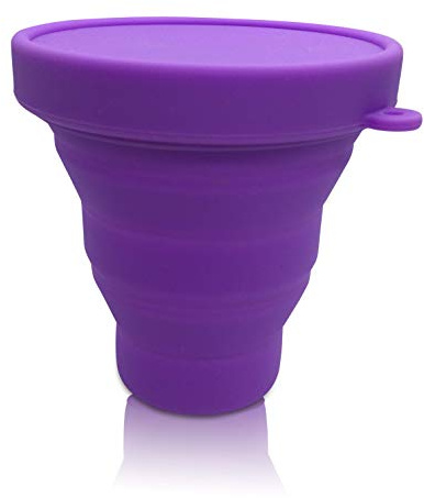 AvaLoona Coupe menstruelle - Gobelet de nettoyage pliable - Gobelet stérilisable pour le rangement et le nettoyage (Violet)