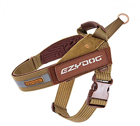 EzyDog Express Hundegeschirr - Norwegergeschirr für Kleine, Mittelgroße und Große Hunde, Reflektierendes, Verstellbares, Gepolstertes Geschirr Hund. Perfekt zum Joggen und Radfahren (2XL, Cord)