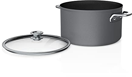 Ninja C50480 Foodi NeverStick Premium 8-Quart Stock Pot with Glass Lid, Anti-Scratch Nest System, Hard-Anodized, Nonstick, Durable & Oven Safe to 500°F, Slate Grey