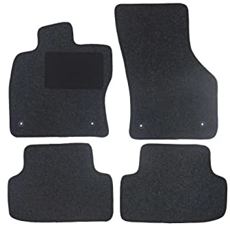 Fußmatten passend für VW Caddy III + IV Typ 2K, 2C, SA (Baujahr 2004-2020), Hit anthrazit | 4-TLG | Umrandung schwarz | 4X Klickverschluss