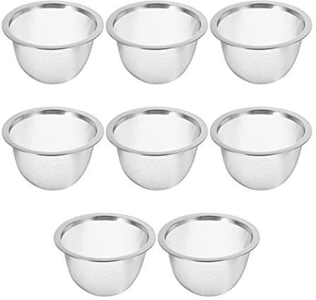 DOITOOL 8pcs Teapot Mesh Strainer Replacement, Stainless Steel Tea Pot Mesh Strainers, Insert Tea Infuser, Loose Leaf Tea Strainers for Coffee Tea Maker (7.6X5cm)