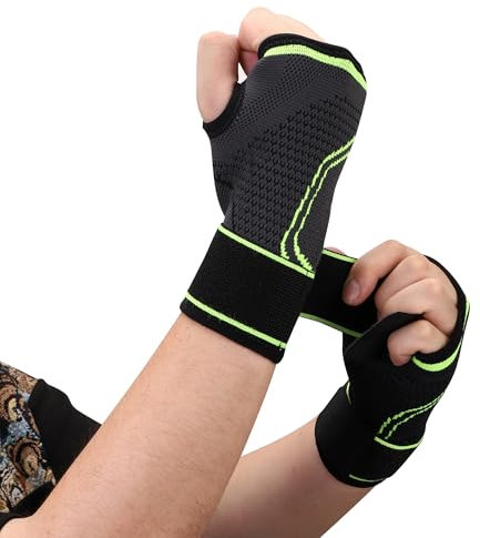 Faletony Handgelenk Bandage 2 Stück Handgelenkstütze Atmungsaktives Handgelenkband Handgelenkstütze Sportbandagen für Sport, Fitness, Sportschutz (XL)