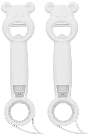 Lybunair 2 uds 4 en 1 abrelatas Universal portátil Manual abridor de botellas de bebidas abridor de cerveza (Blanco)