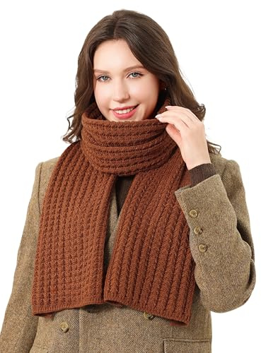 DonDon sciarpa Donna invernale sciarpa di lana Sciarpa lavorata a maglia - Marrone chiaro