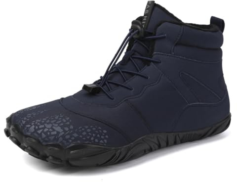Hike Winter Footwear Barefoot Shoes Womens Mens,Snow Boots,Waterproof Warm Fur Lined Ankle Booties Hiking Trekking Trail Climbing Shoes Lace Up Anti-Slip Shoes