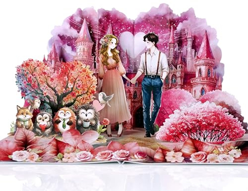 CUTPOPUP Romantic Love Land Pop Up Anniversary Cards, Wedding Anniversary Card for Him Her Wife Husband Mum Dad Grandma, 3D Happy Valentines Cards, Birthday Card, Mothers Day US8-LO182UK