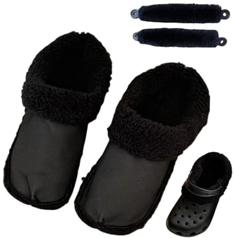 Crocs Replacement Insoles with Fluffy Fur Lining, Winter Clog Inserts and Lace Covers, Removable Short Plush Insole