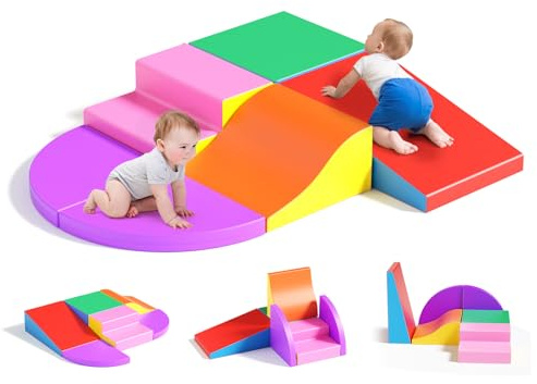 Lischwert - Set di 6 blocchi da costruzione giganti in schiuma kit castello, multicolore (HMJM)
