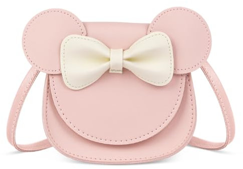 Shirene Little Mouse Ear Bow Crossbody Purse,Umhängetasche für Mädchen mit Schleife Kleine Schulterhandtasche Kleine Überschlagtasche Umhängetasche für Mädchen,Kinder,Kleinkinder,Teenager
