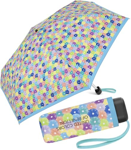 Benetton Taschenschirm Ultra Mini Flat Blooming Dots - blue