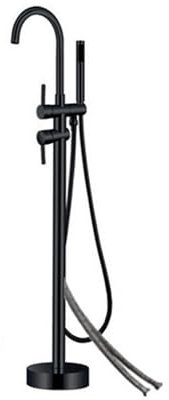 SdaryWare Robinetterie de Baignoire sur Pied Gris, Rotation à 360°, raccordement Mural, Eau Chaude et Froide. Mitigeur de Baignoire sur Pied, Gris.(Black)