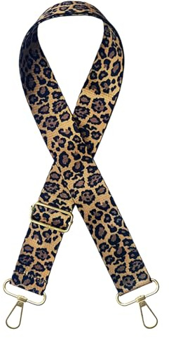 Correa de Hombro Universal de Repuesto, Estampado de Leopardo, para Bolsos de Mano y Bandoleras, Correa Ancha (Dorado)