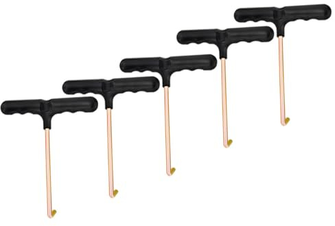DOITOOL Lot de 5 Tendeurs de Lacets Portables de T pour Hockey sur Glace, Outils Professionnels en Plastique et Fer, Tire-Lacets Ergonomiques Poignée Rainurée pour Patins à roulettes