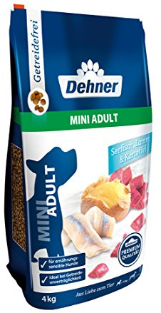 Dehner Premium Hundefutter, Trockenfutter getreidefrei, für ausgewachsene Hunde kleiner Rassen, Fisch / Lamm / Kartoffel, 4 kg