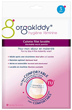ORGAKIDDY Culotte Maternité Filet Lavable Blanc Taille Unique 5 Unités