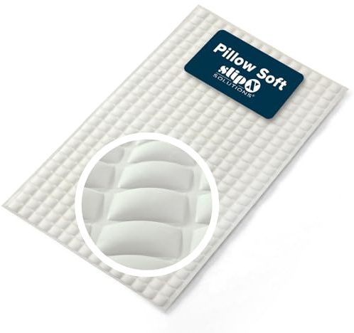 SlipX Solutions Pillow Top Cushioned Bath Mat, Non Slip Comfort Underfoot, 700 Air-Filled Pillows, Soft Shower Mat, Strong Suction Cups, Cream, 27 x 15.5