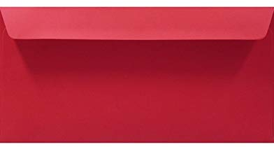 Netuno 25 farbige Briefumschläge Rot DIN Lang 11 x 22 cm 140g Plike Red elegante Einladungsumschläge hochwertig Luxusumschläge edel für Hochzeit Einladungskarten Umschläge Premiumpapier