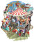 Paper D'Art Top of the World Pop-Up-3D-Grußkarte - Tier-Vintage-Cartoon-Pop-Up-Grußkarte - Geburtstag - Feierkarte