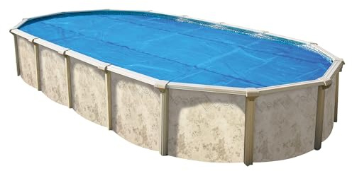 In The Swim 18' x 33' Premium Blue Oval Solar Pool Cover 12 Mil for Solar Heating Above Ground Pools and Inground Pools