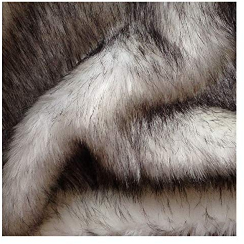 Fuskpäls Tyg Vit Fluffigt Konstgjord Rävpälsduk 170 Cm 66 '' Bredd För Stol Soffdyna, Mattor, DIY Hantverk, Dekoration, Vit/Svart(Size:50cm)