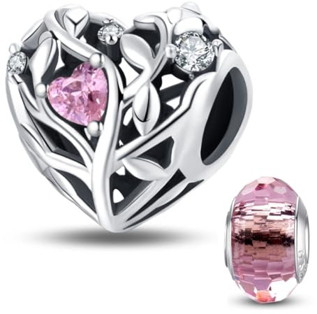 HappyStar Perles Charms Argent Sterling 925 Animal Charm Collection, breloque trèfle à quatre feuilles pour femme, compatible avec les bracelets et colliers européens Pandora